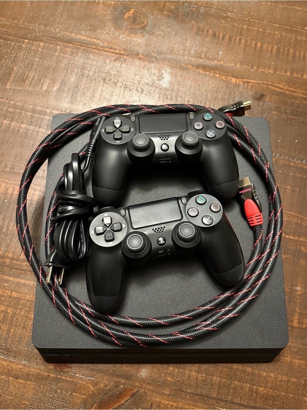 Sony PlayStation Black Console Bundle with Two Black DualShock Controllers